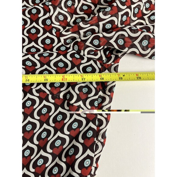 ZARA Dress Womens Size Medium Multicolor Heart Print High Neck Ruffle Hem - Picture 10 of 10